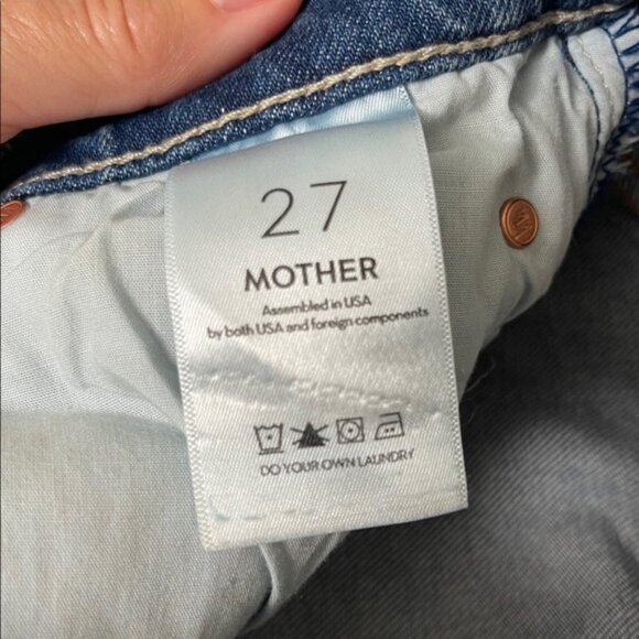 MOTHER The circle midi Fray Blue Denim Skirt size 27 - Picture 10 of 16